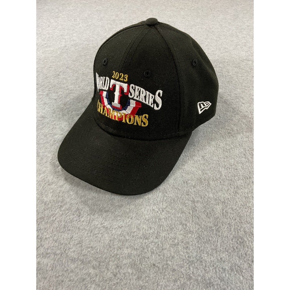 New Era Texas Rangers 2023 World Series Champions Hat Youth 9FORTY Black Cap